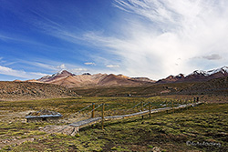 Rundweg der CONAF Station "Las Cuevas" mit Thermalbad und Br�cke