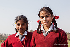 Schulmädchen im Raj Ghat, Old Delhi