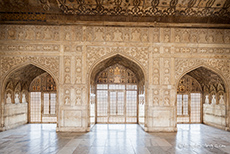 prachtvolle Arbeiten im Inneren des Khas Mahal