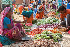 Gemüsehändler auf dem Markt