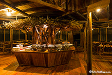 Hauptrestaurant der Sacha Lodge, Amazonas Gebiet, Ecuador