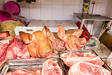 Fleischabteilung des Mercado Central de San Pedro, Cusco